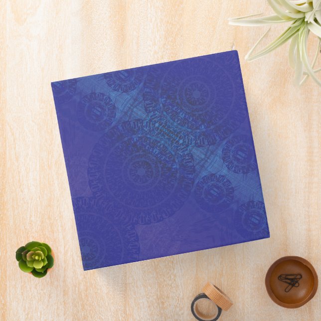 Acceptance | Blue Indigo Violet Boho Medallions 3 Ring Binder (In Situ)
