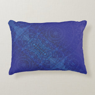 Acceptance   Blue Indigo Violet Boho Medallions Accent Pillow