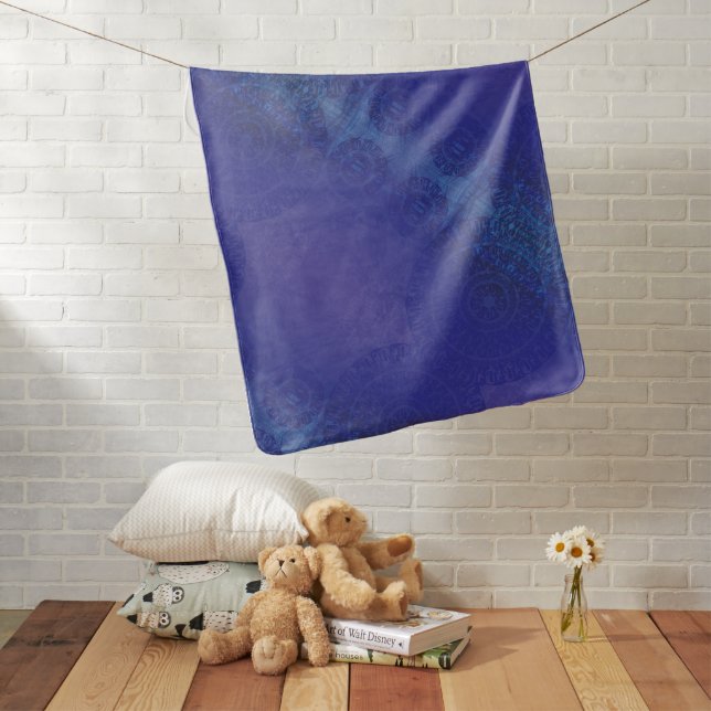 Acceptance | Blue Indigo Violet Boho Medallions Baby Blanket (In Situ)