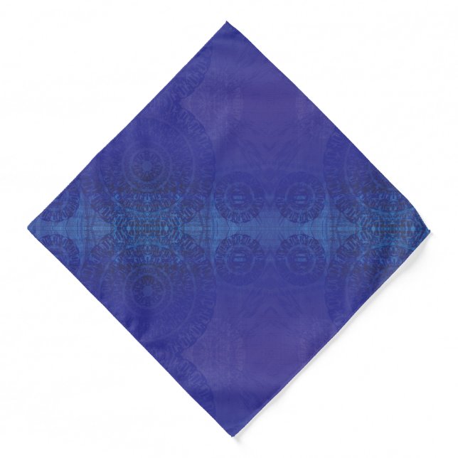 Acceptance | Blue Indigo Violet Boho Medallions Bandana (Front)