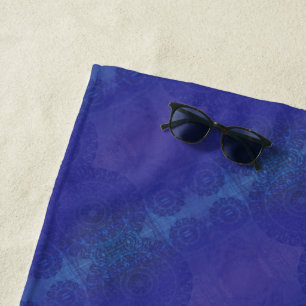 Acceptance   Blue Indigo Violet Boho Medallions Beach Towel