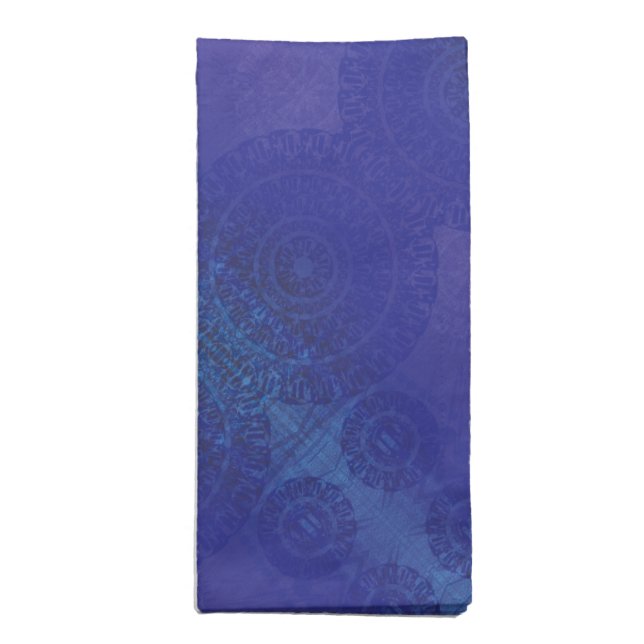 Acceptance | Blue Indigo Violet Boho Medallions Cloth Napkin (Folded)
