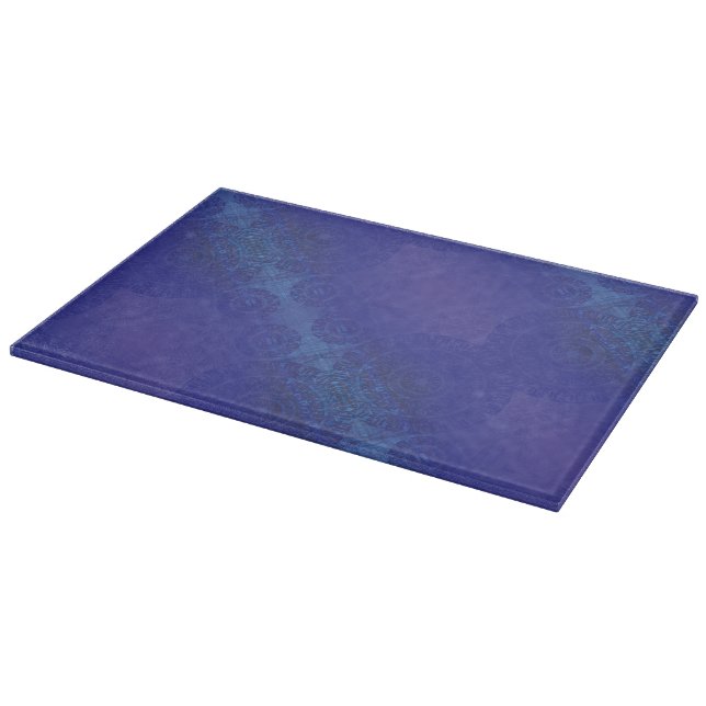 Acceptance | Blue Indigo Violet Boho Medallions Cutting Board (Corner)