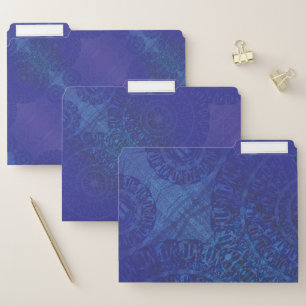 Acceptance Blue Indigo Violet Boho Medallions File Folder