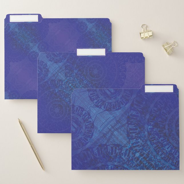 Acceptance | Blue Indigo Violet Boho Medallions File Folder (Set)