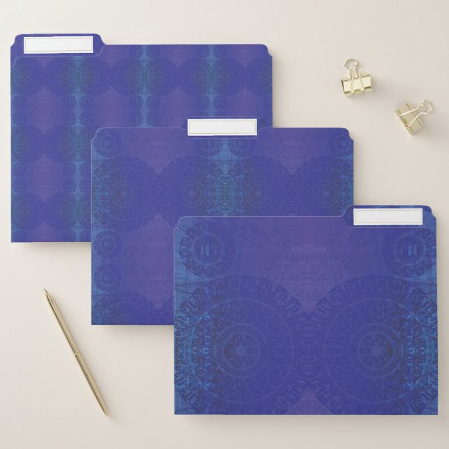 Acceptance | Blue Indigo Violet Boho Medallions File Folder (Set)