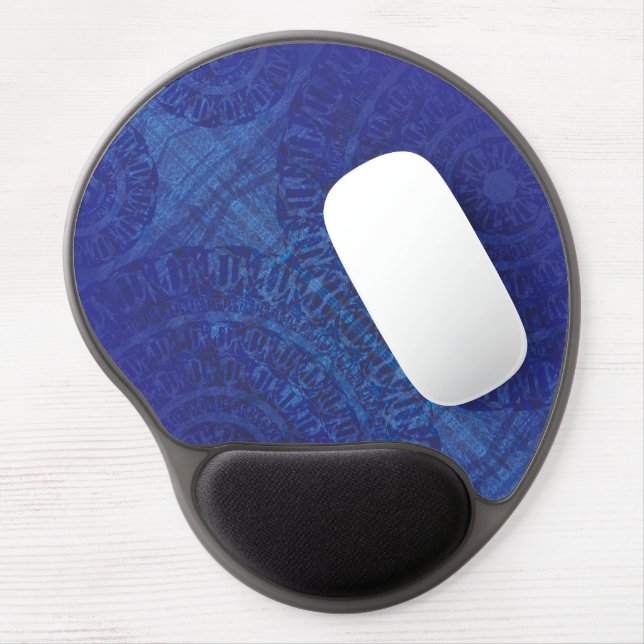Acceptance | Blue Indigo Violet Boho Medallions Gel Mouse Pad (Left Side)
