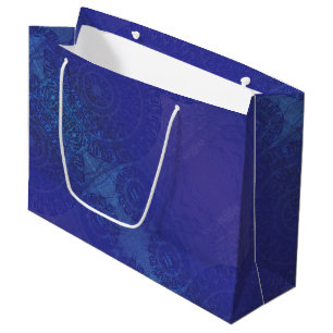 Acceptance Blue Indigo Violet Boho Medallions Large Gift Bag
