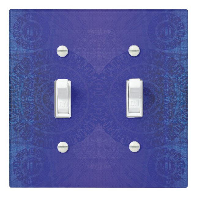 Acceptance | Blue Indigo Violet Boho Medallions Light Switch Cover (In Situ)