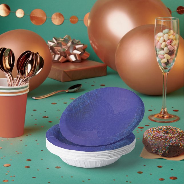 Acceptance | Blue Indigo Violet Boho Medallions Paper Bowls (Multi)