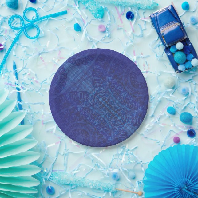 Acceptance | Blue Indigo Violet Boho Medallions Paper Plates (Party)