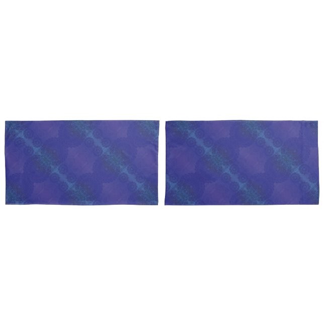 Acceptance | Blue Indigo Violet Boho Medallions Pillow Case (Front-Set)