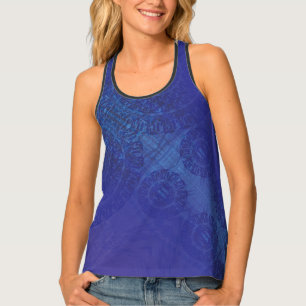 Acceptance Blue Indigo Violet Boho Medallions Tank Top