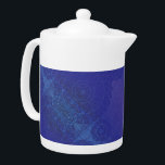 Acceptance | Blue Indigo Violet Boho Medallions Teapot<br><div class="desc">Focused meditation medallions for mindful personal growth, mental clarity, energy healing, and spiritual enlightenment. Our meditation medallions and corresponding artwork are made with motifs specific to words and phrases to help focus and guide your personal growth and spiritual journey. This artwork is 6 of 6 textured round medallion designs that...</div>