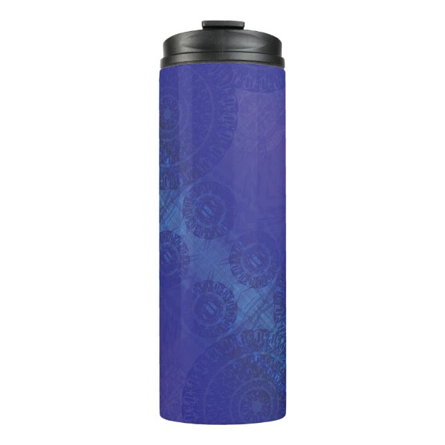 Acceptance | Blue Indigo Violet Boho Medallions Thermal Tumbler (Front)