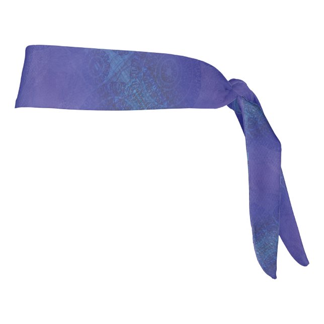 Acceptance | Blue Indigo Violet Boho Medallions Tie Headband (Rotate 90)