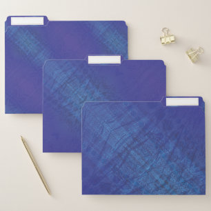 Acceptance Blue Indigo Violet Shibori Pattern File Folder
