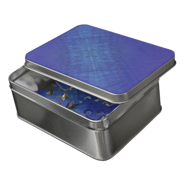 Acceptance | Blue Indigo Violet Shibori Pattern Jigsaw Puzzle (Lid Open)