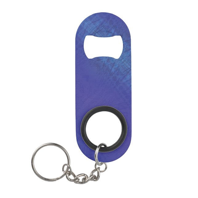 Acceptance | Blue Indigo Violet Shibori Pattern Keychain Bottle Opener (Front)