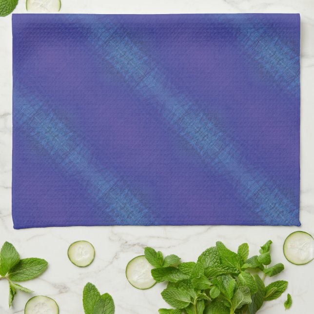 Acceptance | Blue Indigo Violet Shibori Pattern Kitchen Towel (Folded)