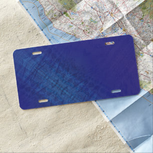Acceptance Blue Indigo Violet Shibori Pattern License Plate