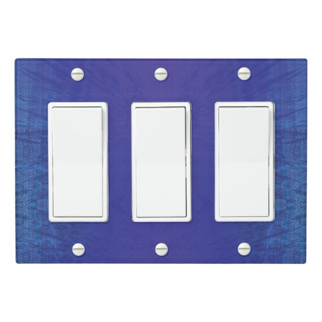 Acceptance | Blue Indigo Violet Shibori Pattern Light Switch Cover (In Situ)
