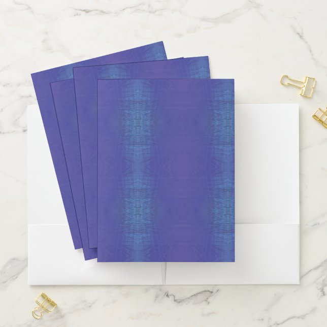 Acceptance | Blue Indigo Violet Shibori Pattern Pocket Folder (In Situ)