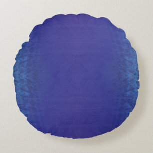 Acceptance Blue Indigo Violet Shibori Pattern Round Pillow
