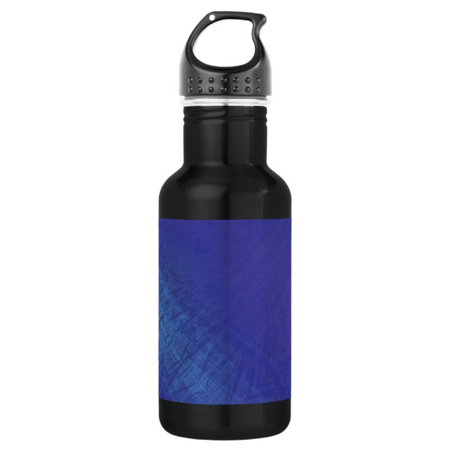 Acceptance | Blue Indigo Violet Shibori Pattern Stainless Steel Water Bottle (Front)