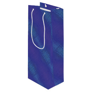 Acceptance   Blue Indigo Violet Shibori Pattern  Wine Gift Bag