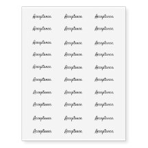 Acceptance. - Clean Black and White Script Text