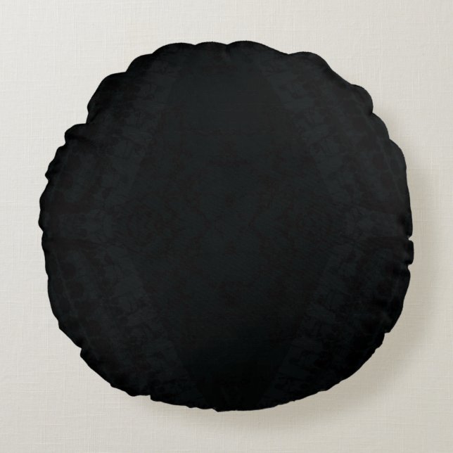 Acceptance | Dark Boho Texture Round Pillow (Front)