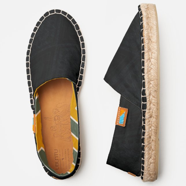 Acceptance | Dark Geometric Texture Espadrilles (Side)
