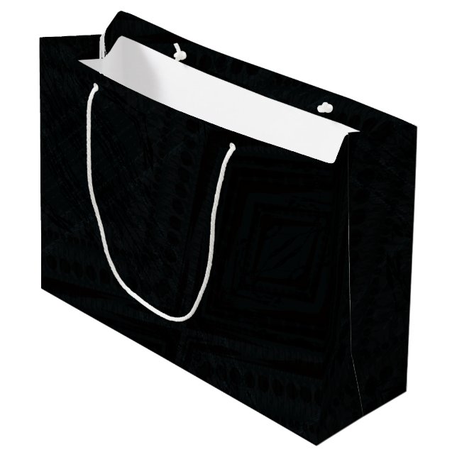 Acceptance | Dark Geometric Texture Large Gift Bag (Front Angled)