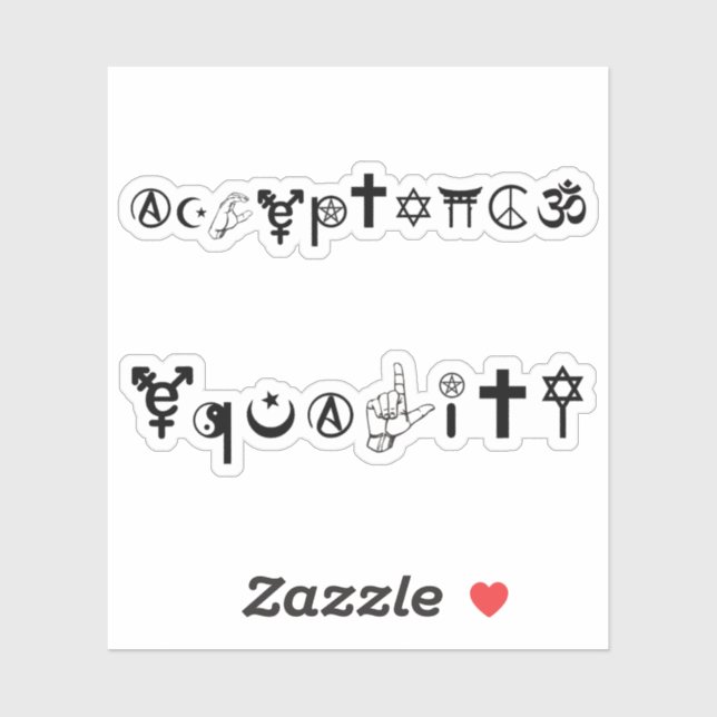 Acceptance Equality Symbols 1 Sticker (Sheet)