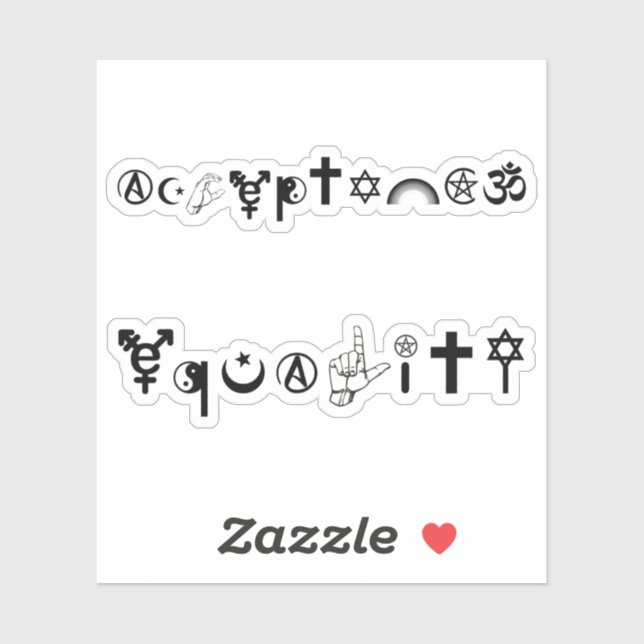 Acceptance Equality Symbols 2 Sticker (Sheet)