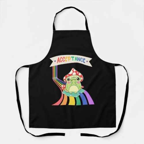 Acceptance frog _ pride month   apron