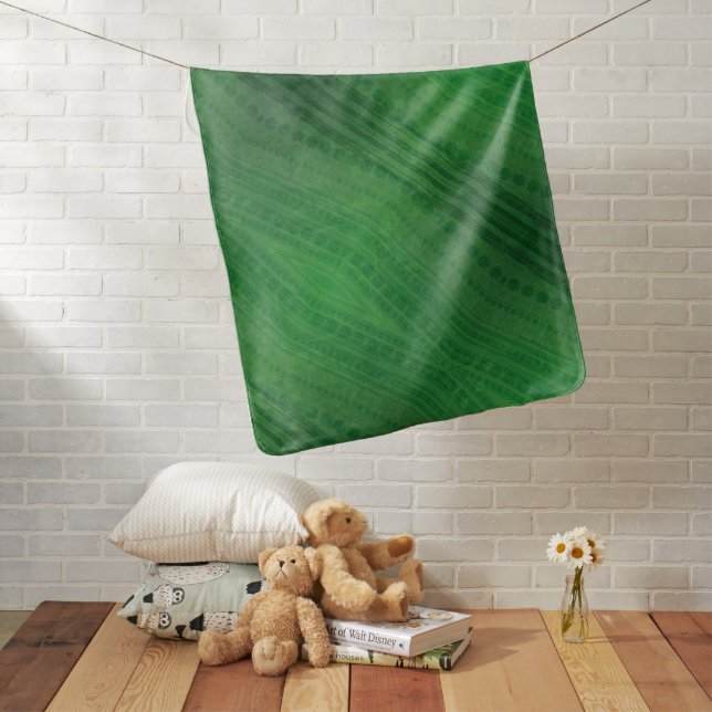 Acceptance | Green Eclectic Boho Pattern Baby Blanket (In Situ)