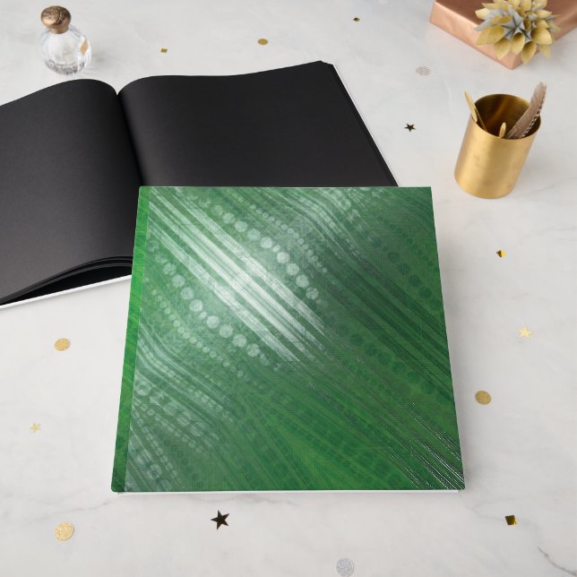 Acceptance | Green Eclectic Boho Pattern Foil Guest Book (Front Open)