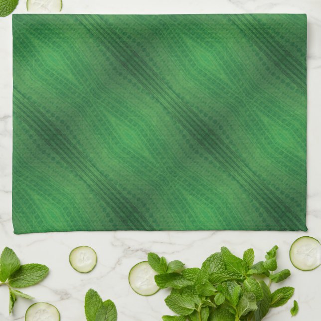 Acceptance | Green Eclectic Boho Pattern Kitchen Towel (Folded)