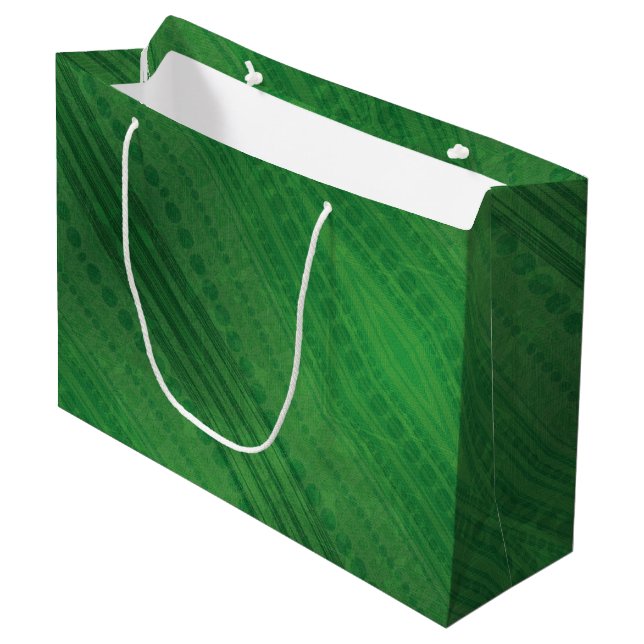 Acceptance | Green Eclectic Boho Pattern Large Gift Bag (Front Angled)