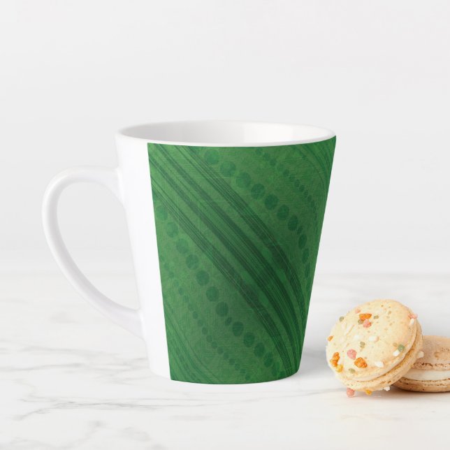 Acceptance | Green Eclectic Boho Pattern Latte Mug (In Situ)