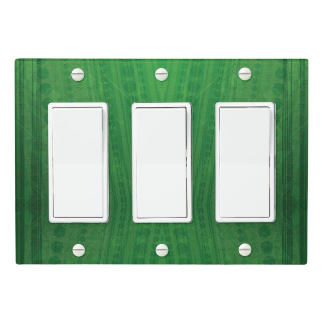 Acceptance | Green Eclectic Boho Pattern Light Switch Cover (In Situ)