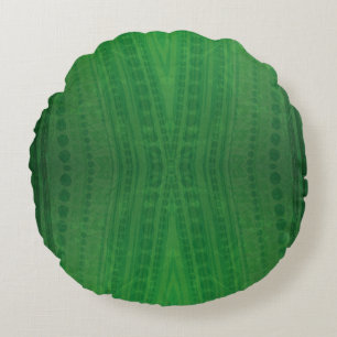 Acceptance Green Eclectic Boho Pattern Round Pillow