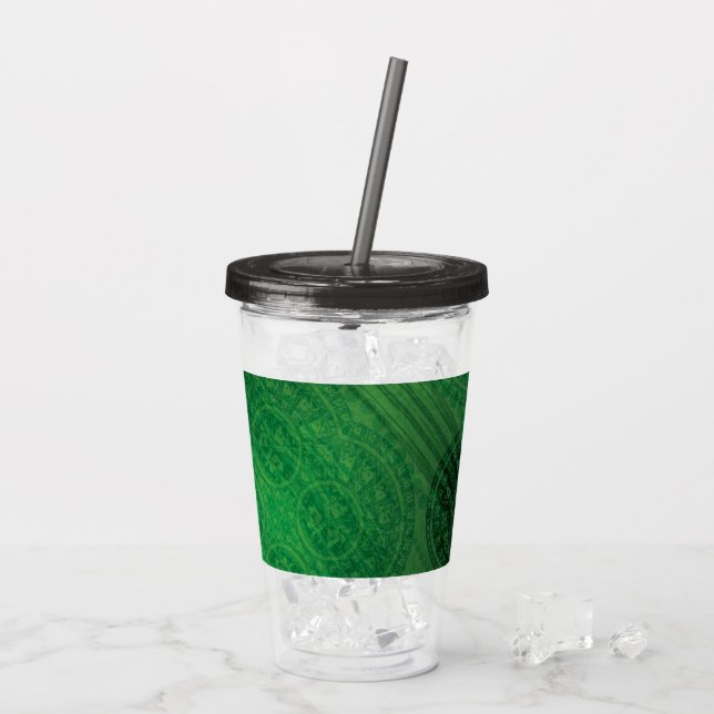Acceptance | Green Meditation Medallions Acrylic Tumbler (Back Ice)