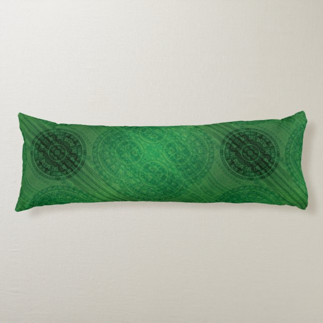 Acceptance | Green Meditation Medallions Body Pillow (Front)