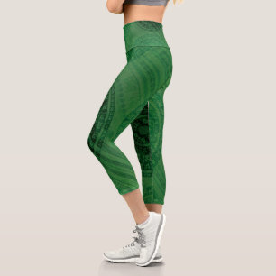 Acceptance   Green Meditation Medallions Capri Leggings