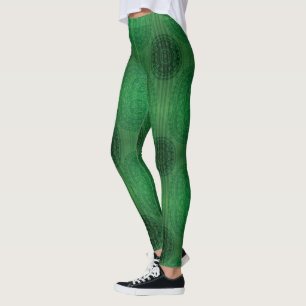 Acceptance   Green Meditation Medallions Leggings