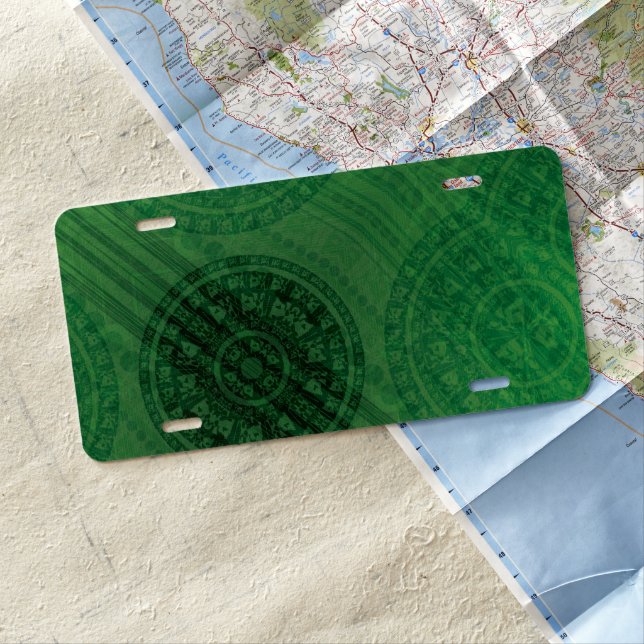 Acceptance | Green Meditation Medallions License Plate (In Situ)