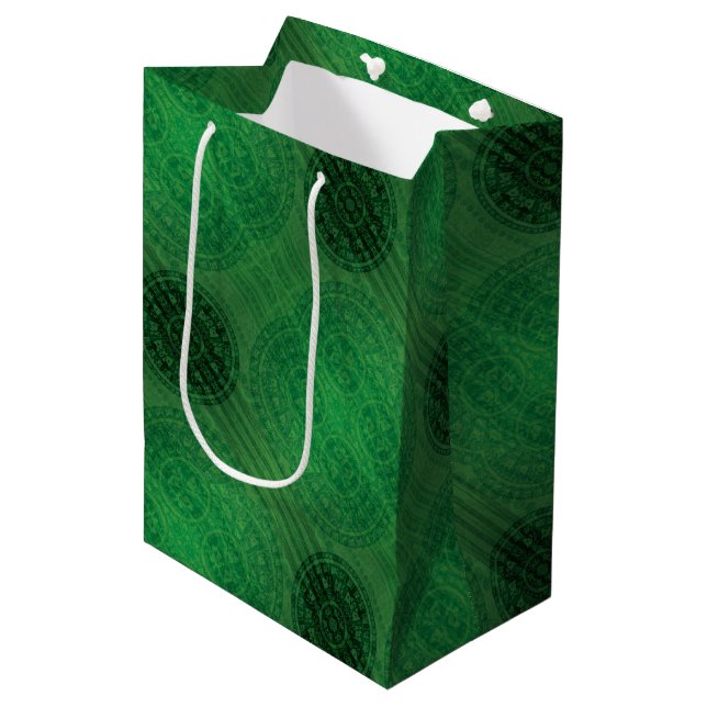 Acceptance | Green Meditation Medallions Medium Gift Bag (Front Angled)